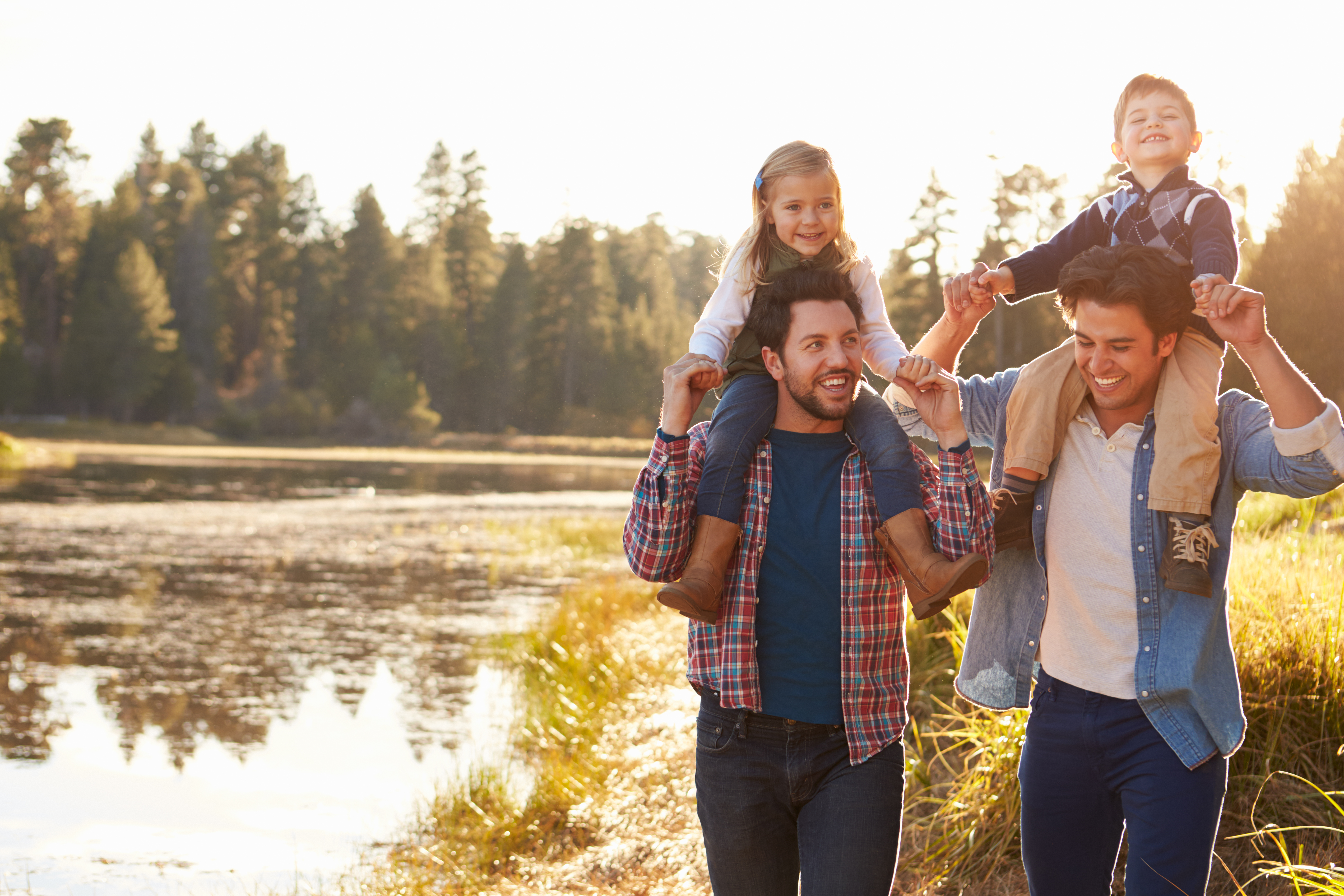 Fathers With Kids on Their Shoulders